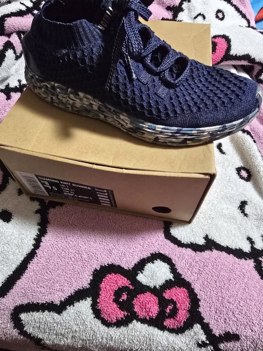 NOBULL Navy Knit Runner with Multicolor Camouflage Midsole